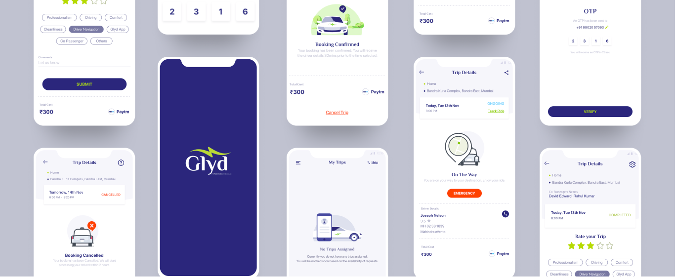 Cartoon Mango Case Study | Mahindra Glyd - UI/UX Design for Mobility Application