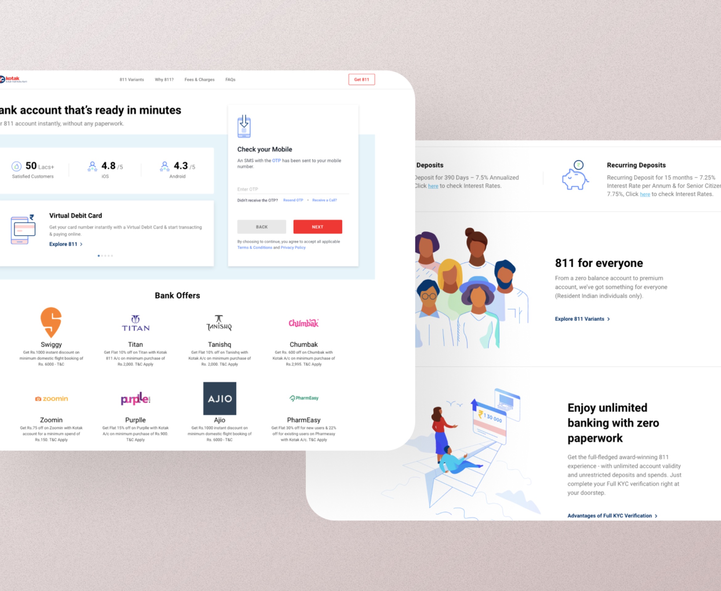 Kotak 811 digital Banking application development