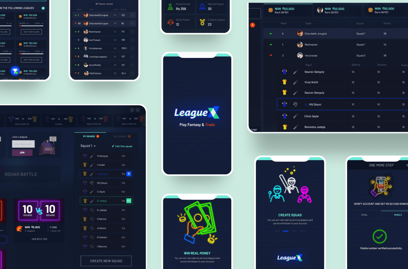 LeagueX - Fantasy Gaming Application Development