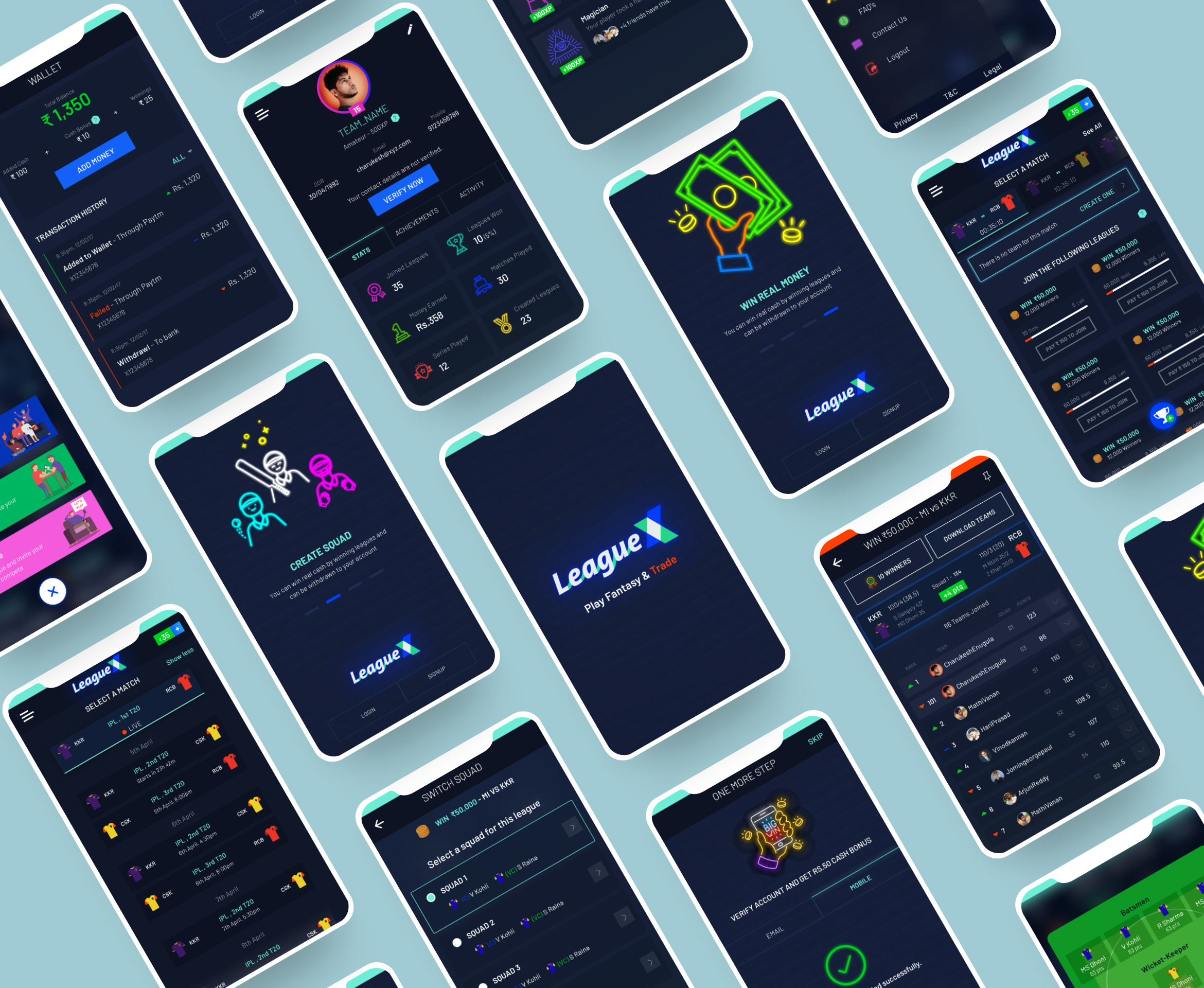 UI/UX Design of Fantasy Gaming Application