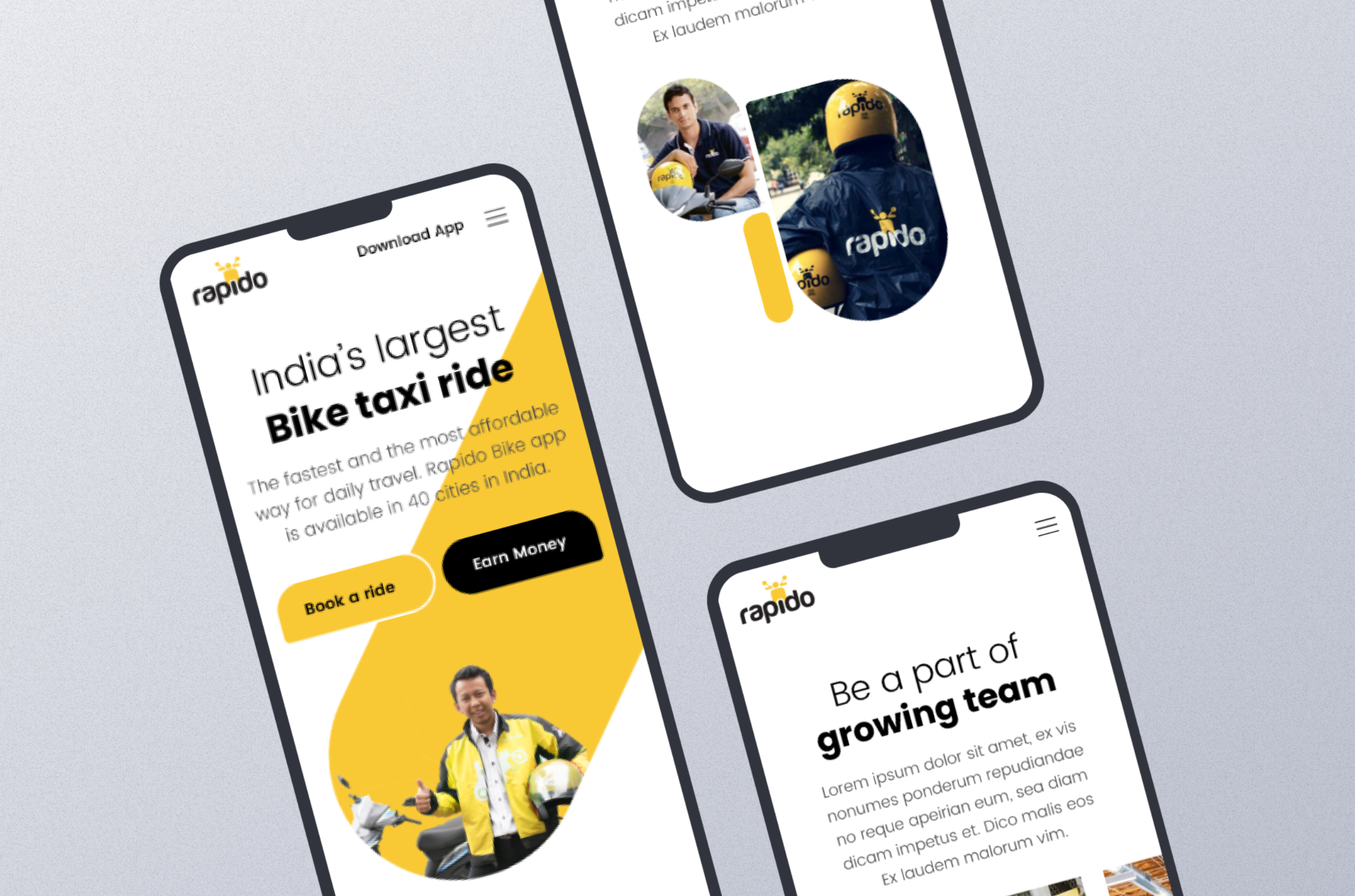 Rapido Mobility Application Website Design and Development